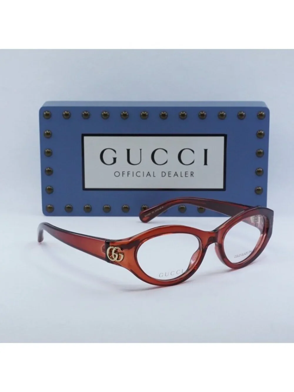 Gucci GG1405O 003 Eyeglasses Burgundy 51mm Cat Eye Frame